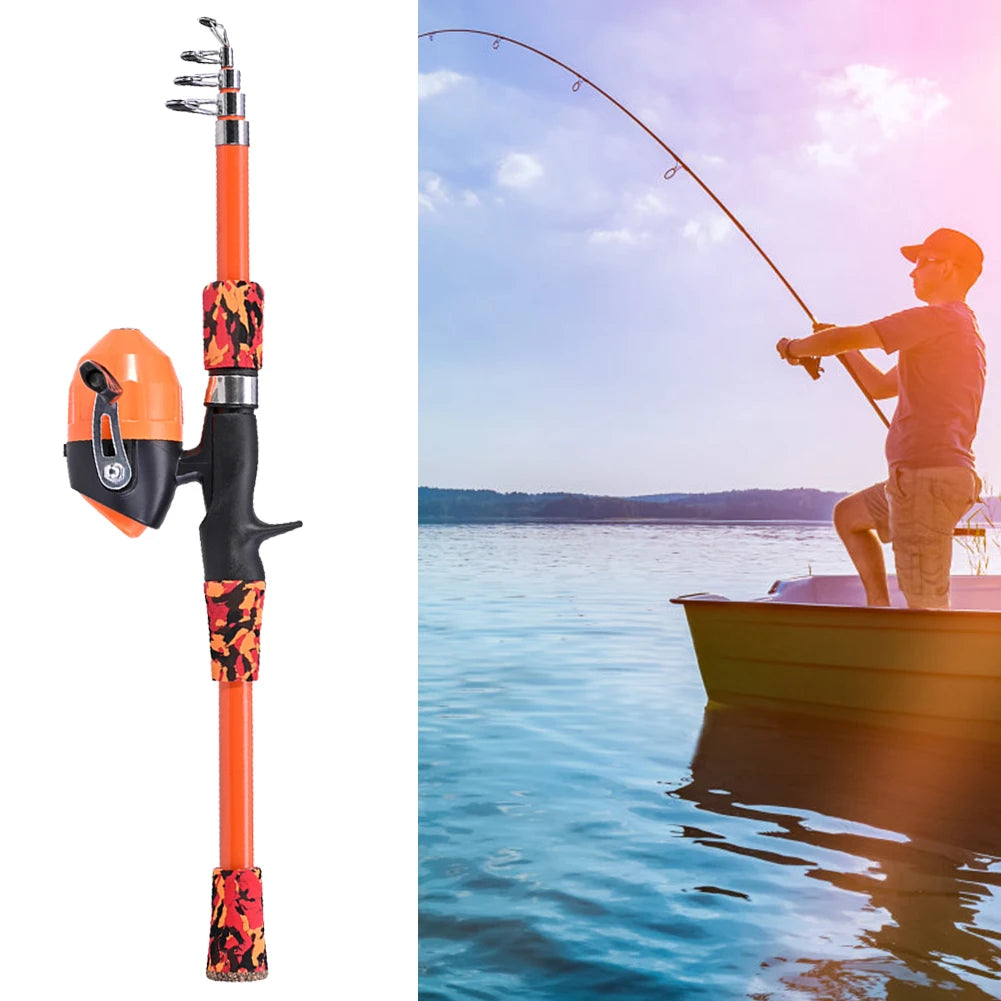Children Fishing Pole Telescopic Hand Fishing Pole Mini Kids Fishing Rod With Fish Wheel Outdoor Accessories for Lakes Reservoir