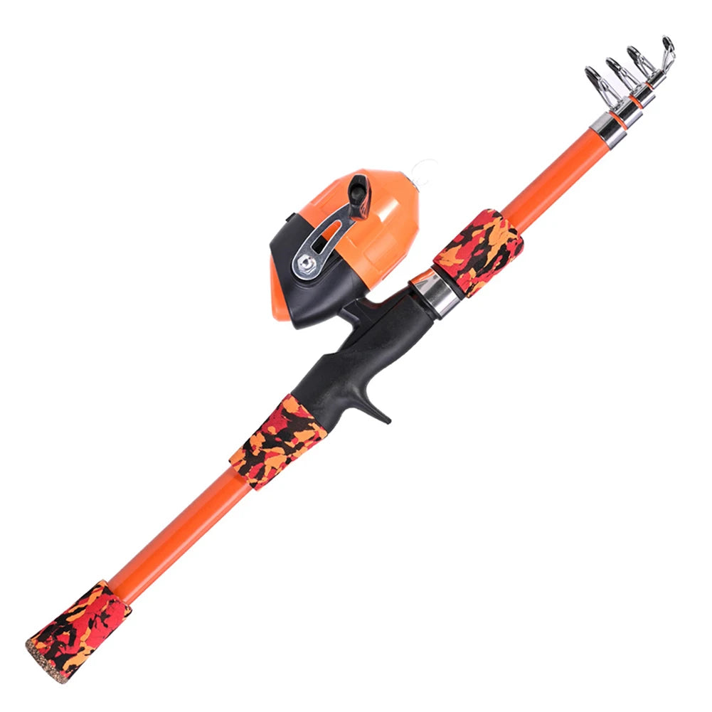 Children Fishing Pole Telescopic Hand Fishing Pole Mini Kids Fishing Rod With Fish Wheel Outdoor Accessories for Lakes Reservoir
